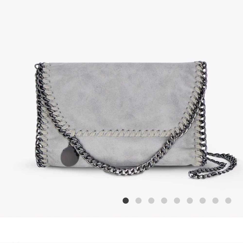 COPY - VEGAN WAREHOUSE| Womens Alicia Crossbody bag,shimmering grey metallic